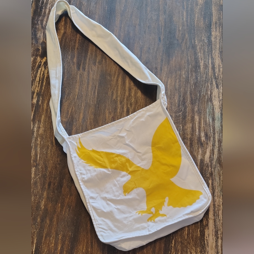 American Eagle Outfitters White Tote with Yellow Logo